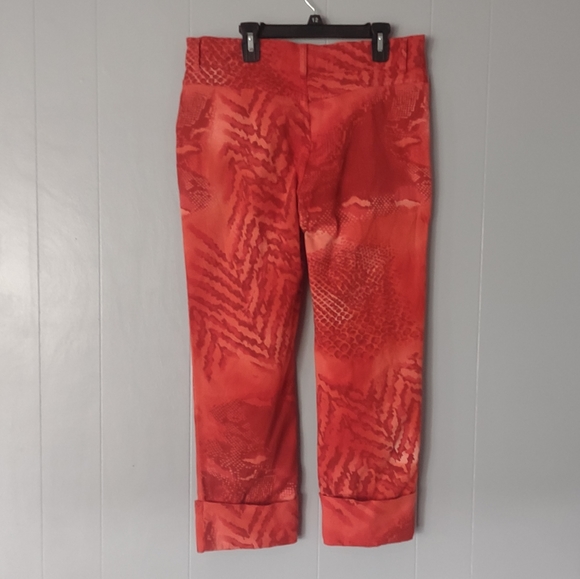 FREE w/ Bundle VN Votre Nom Jeans Red Patterned Cuff Bottomed Jean Capris 40 - Picture 14 of 14